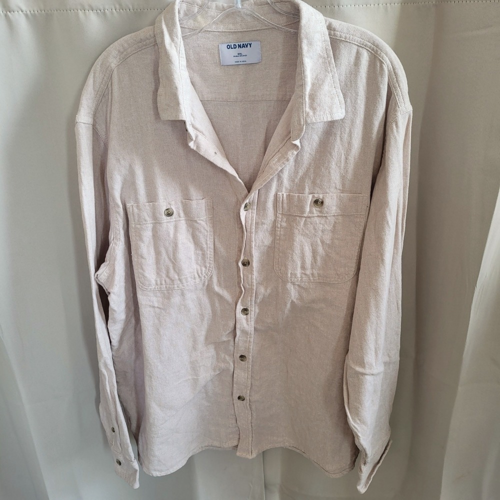 Old Navy Mens Button Down Up XXL Double Brushed Cotton Flannel Cabincore 21835